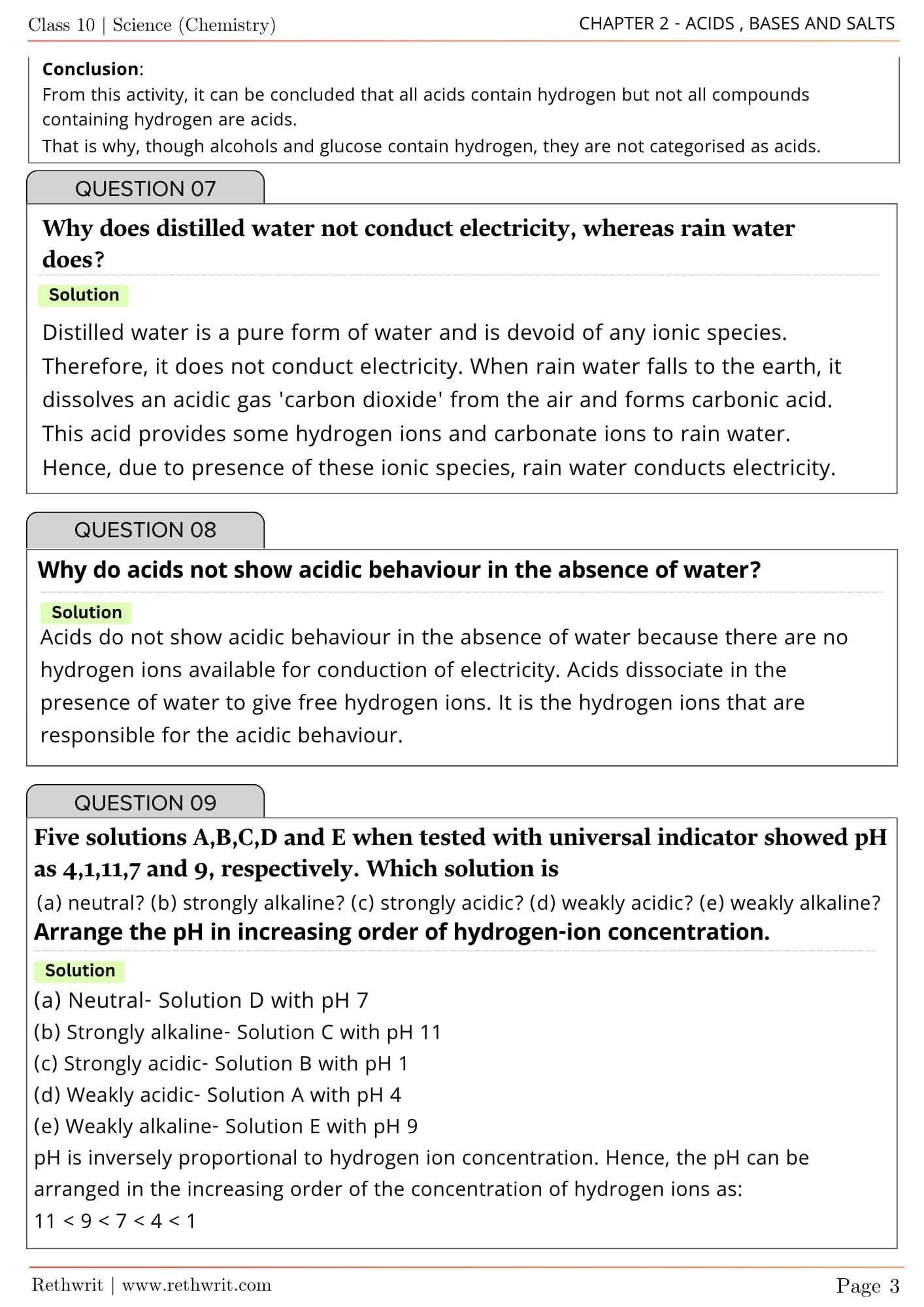 NCERT Solutions Class 10 Science Chapter 2