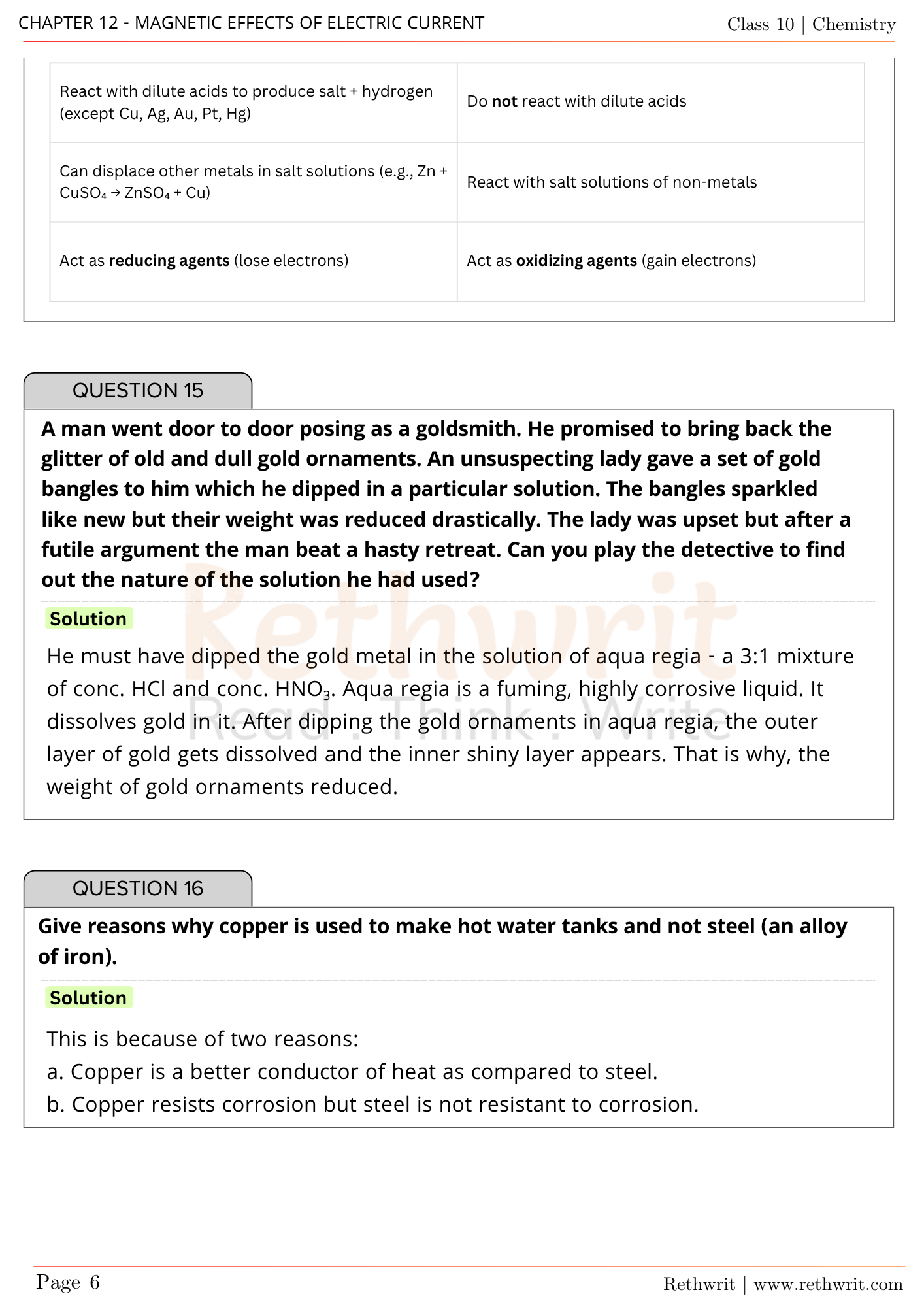 NCERT Solutions Class 10th Science Chapter 3