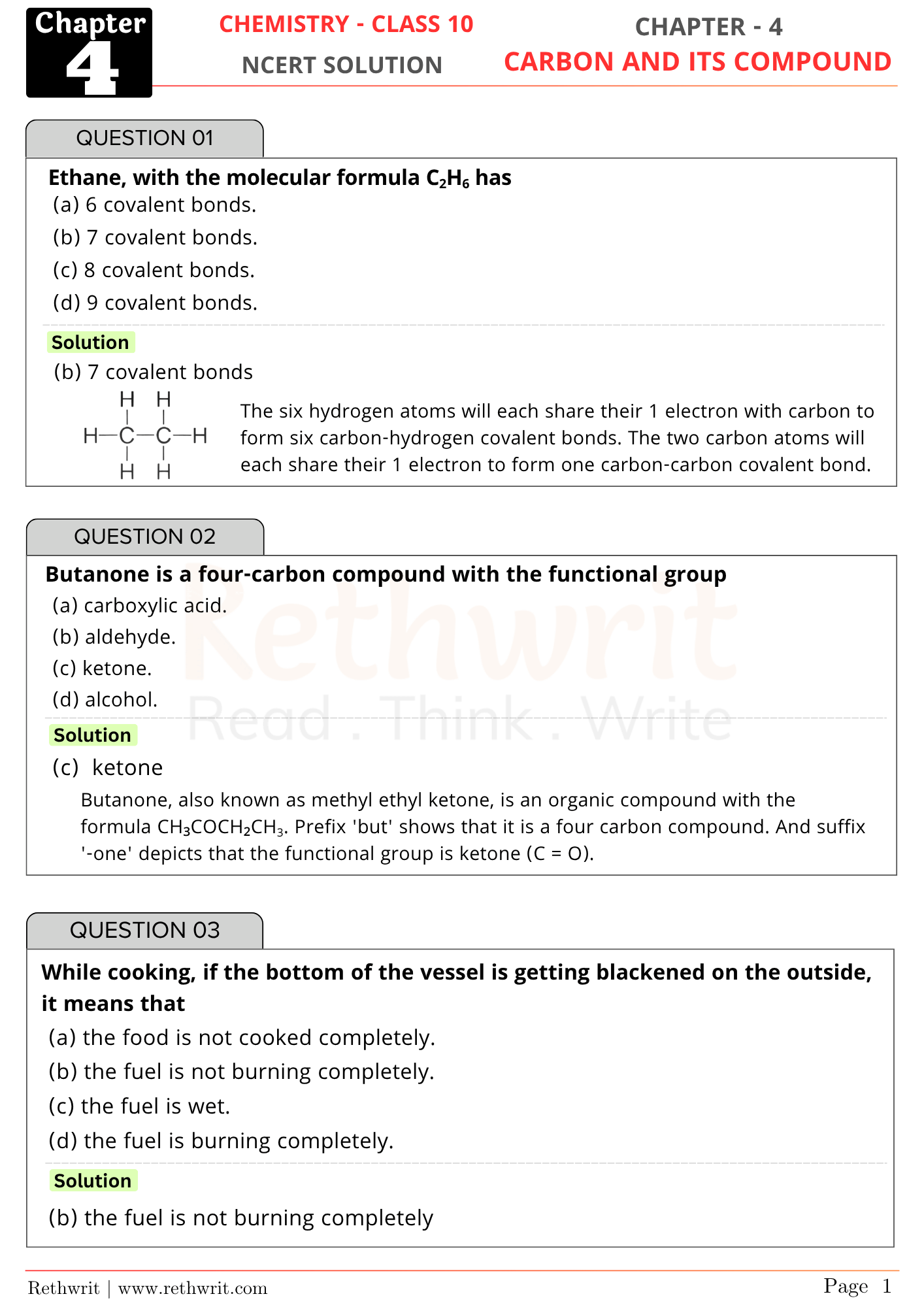 NCERT Solutions Class 10th Science Chapter 4