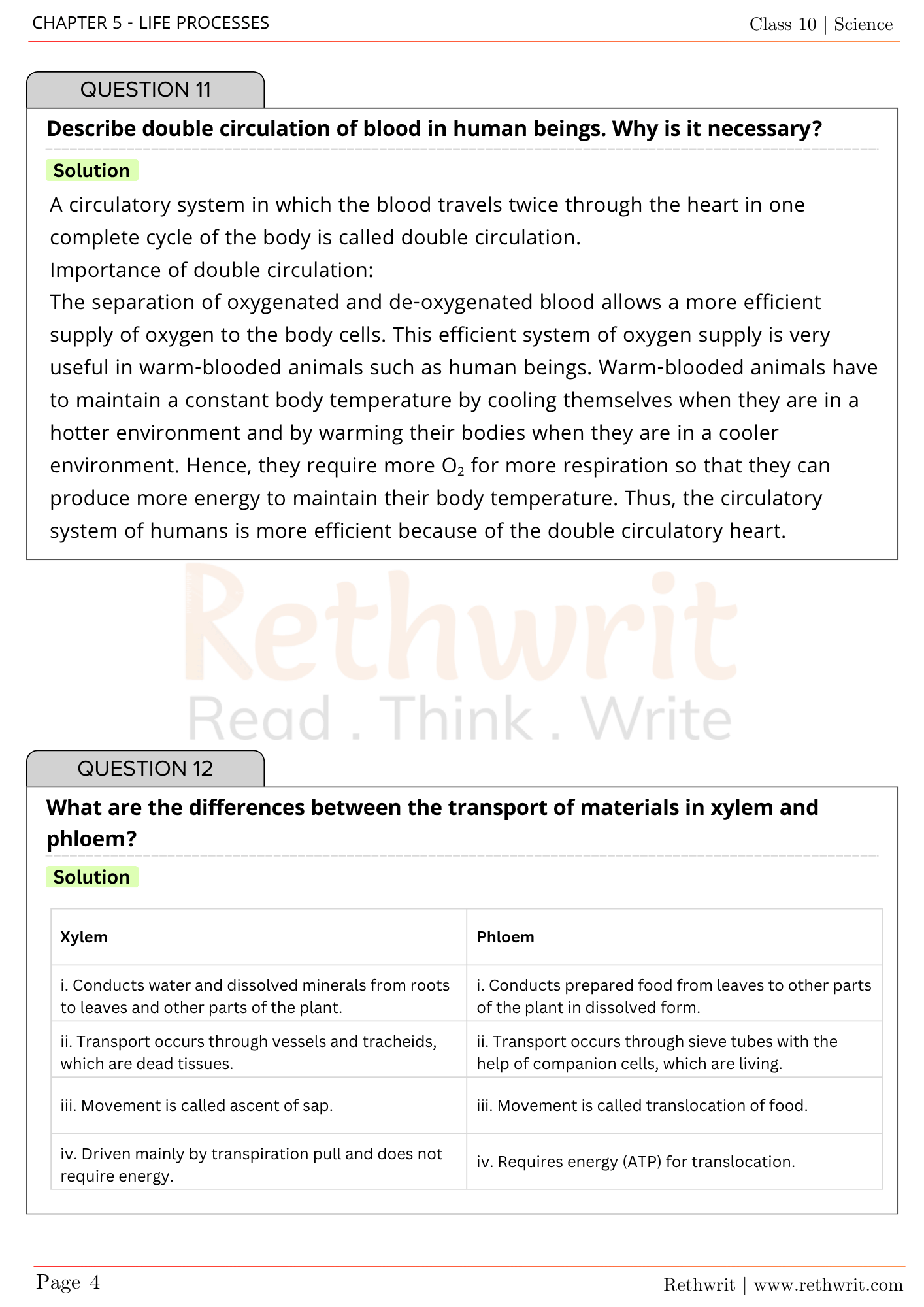 NCERT Solutions Class 10th Science Chapter 5