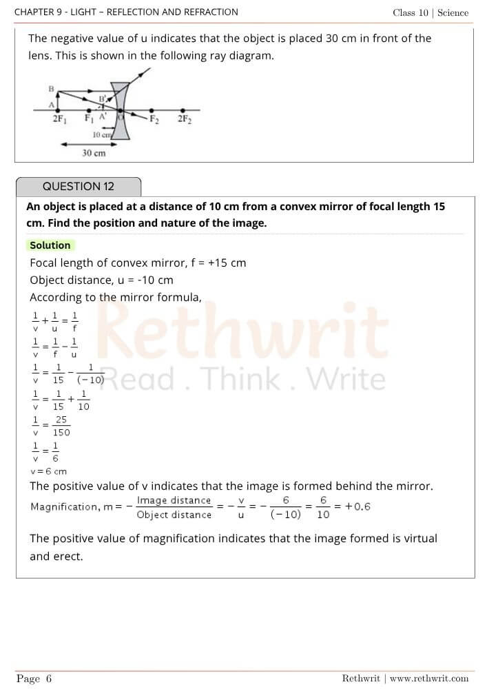 NCERT Solutions Class 10 Science Chapter 9