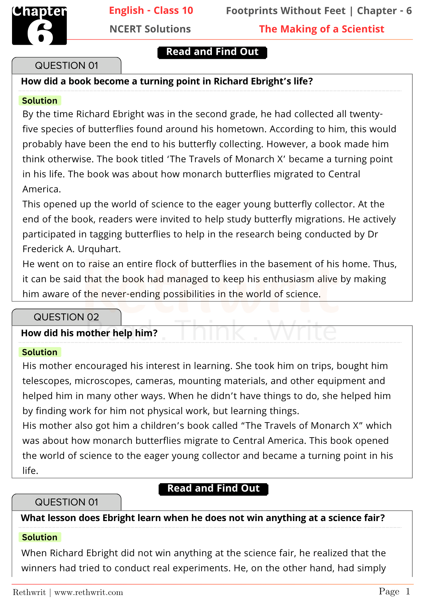 the making of a scientist questions and answers